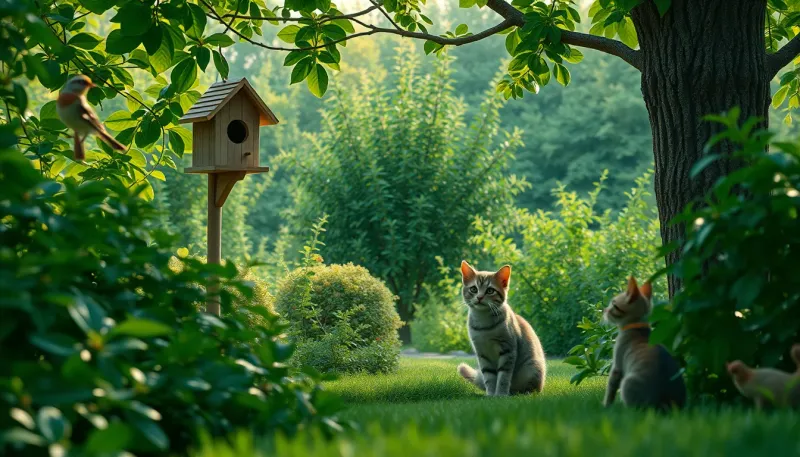 Jardin sécurisé : techniques de cohabitation entre chats et oiseaux révélées